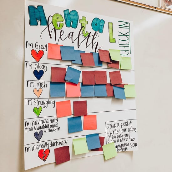 Teacher's Mental Health Check-in Chart For Students