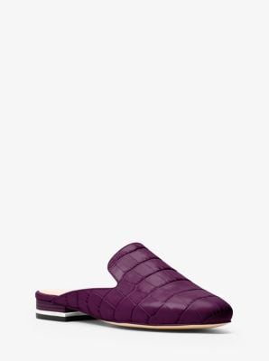 Michael Michael Kors Natasha Embossed-Leather Slide
