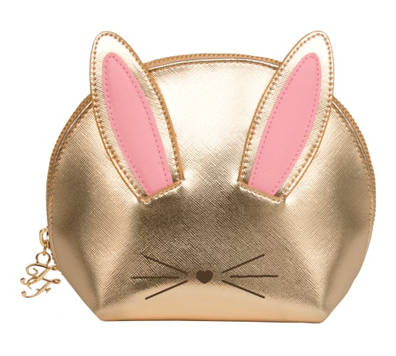 Too Faced Gold Cool Not Cruel Bunny Makeup Bag
