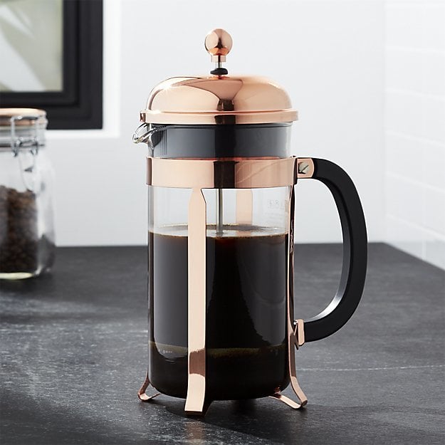 Crate & Barrel Bodum Chambord Copper 34 Ounce French Press Copper