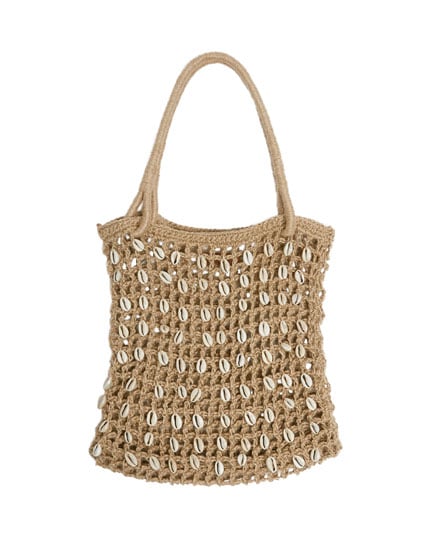 Pull&Bear Tote Bag With Seashell Beads