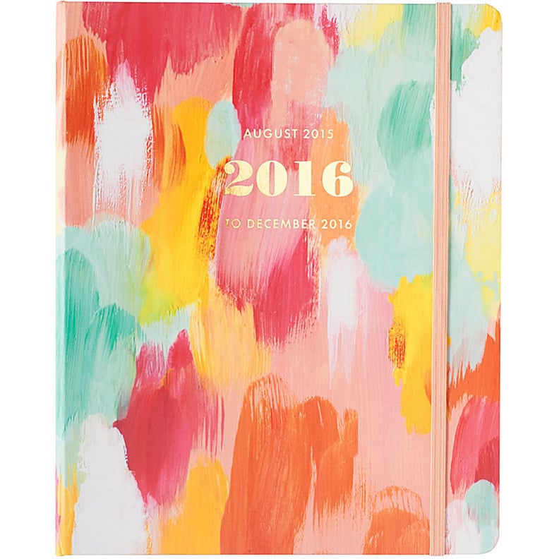 2015-2016 Paper Source Brushstroke Gold Foil Hidden Spiral Planner