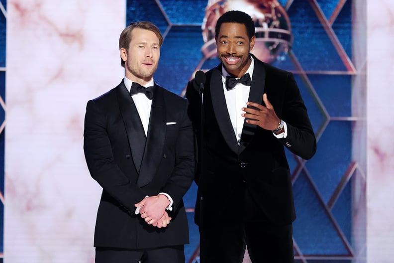 Glen Powell and Jay Ellis Presenting at the 2023 Golden Globes
