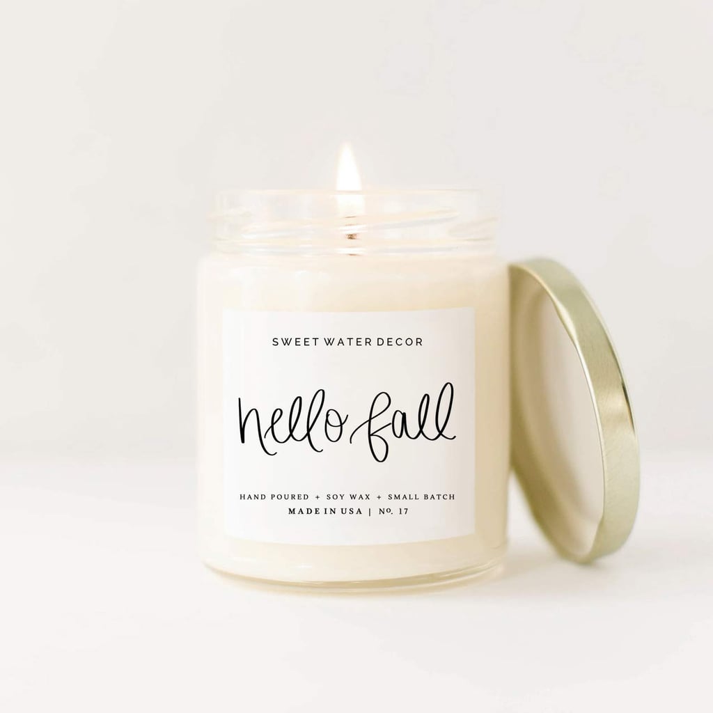 Hello Fall Candle Soy Wax Glass Jar