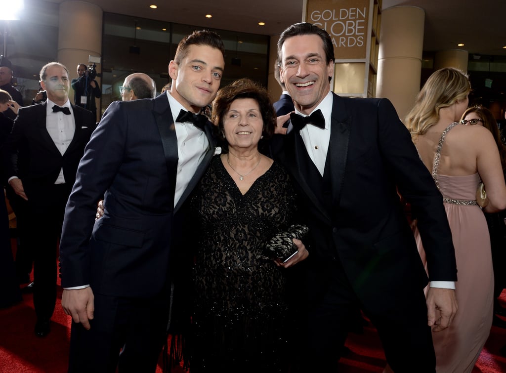 Rami Malek was accompanied by his adorable mom (and Jon Hamm) at the Golden Globes.