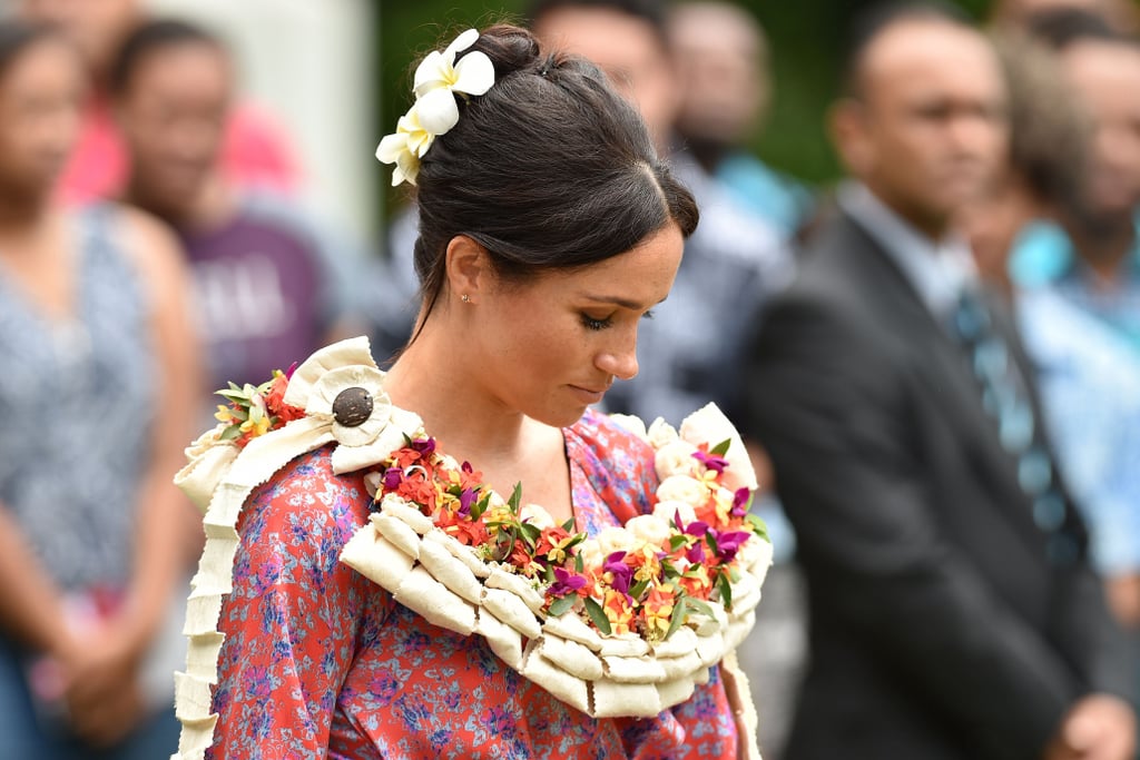Meghan Markle With Flowers in Her Hair October 2018