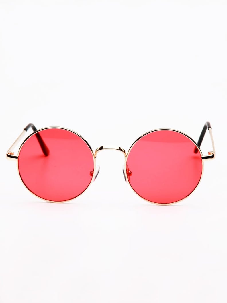 Romwe Metal Frame Round Lens Sunglasses