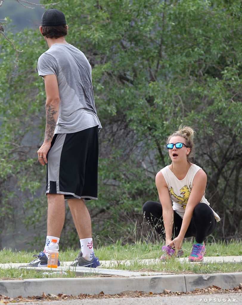 Kaley Cuoco And Ryan Sweeting Kiss During Workout Pictures Popsugar Celebrity Photo 5