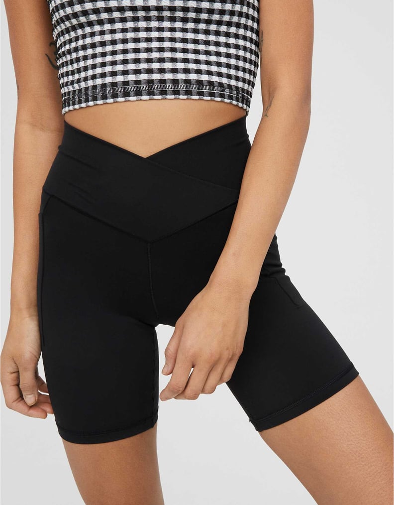 Offline By Aerie Goals Pocket 7 Bike Short In True Black