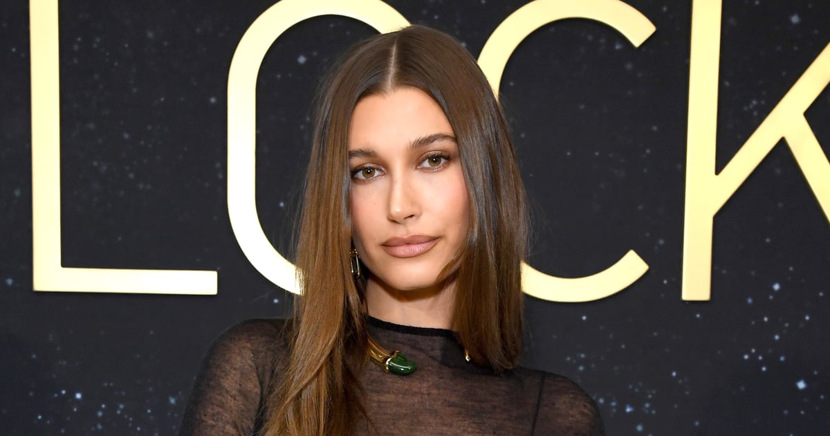 Hailey Bieber Wore a Completely Sheer Black Gown at a