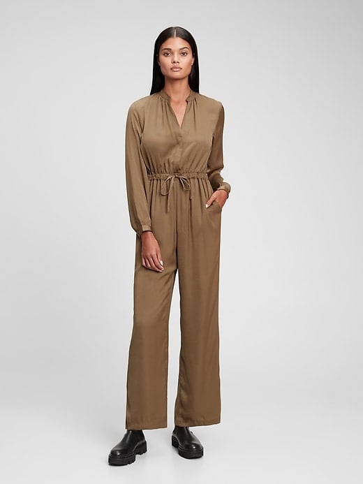 Gap Satin V-neck Jumpsuit