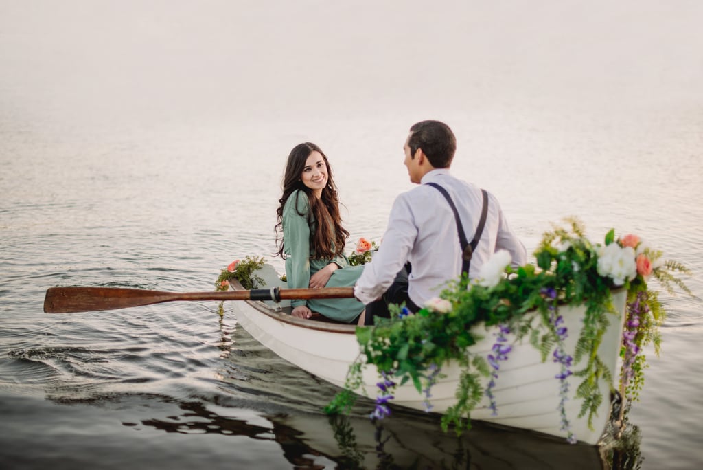 Engagement Photos in a Rowboat