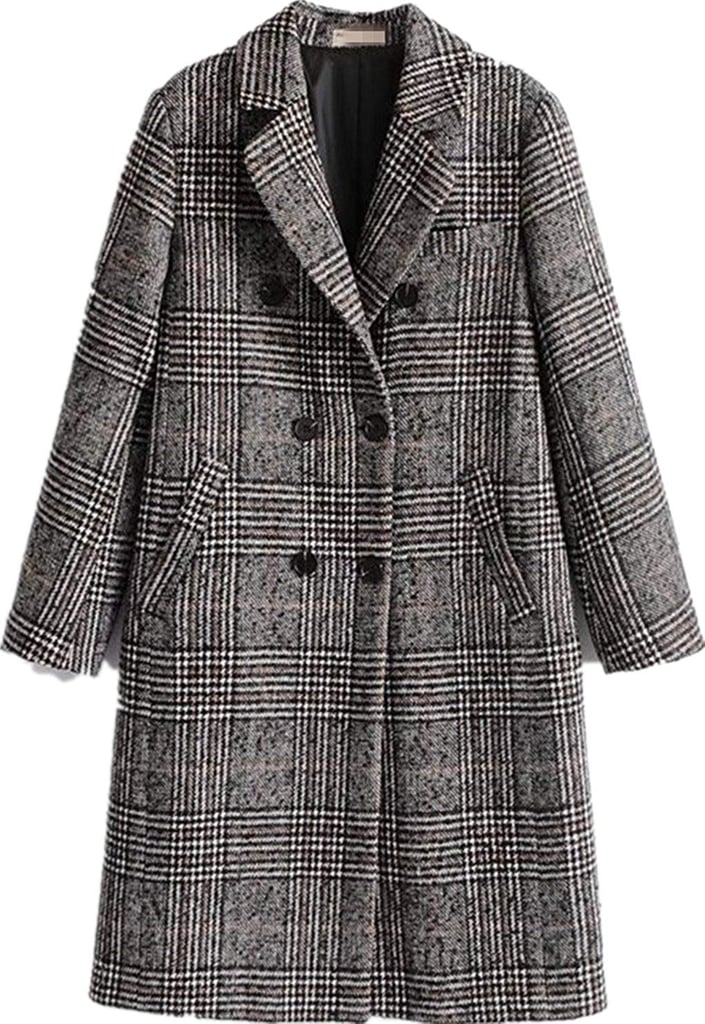Women Classic Lattice Winter Overcoat 