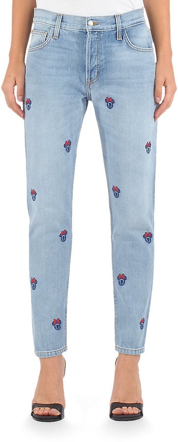 Minnie Mouse Embroidered Boyfriend Jeans by SIWY