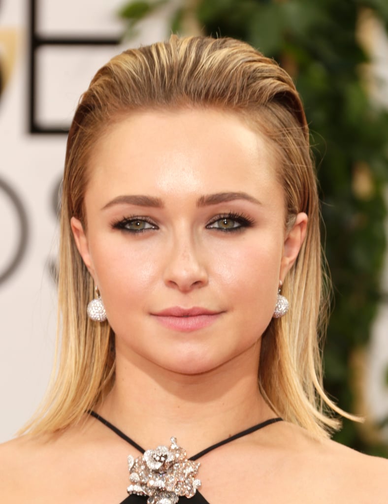 Hayden Panettiere's halter neckline and slicked-back hair were the perfect opportunity to reveal her own beautiful drop earrings.