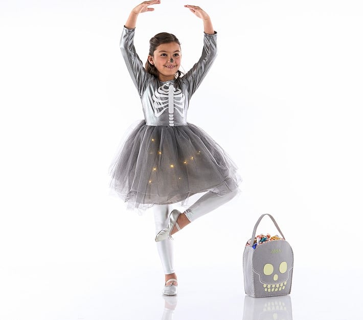 Kids Light Up Skeleton Tutu Costume