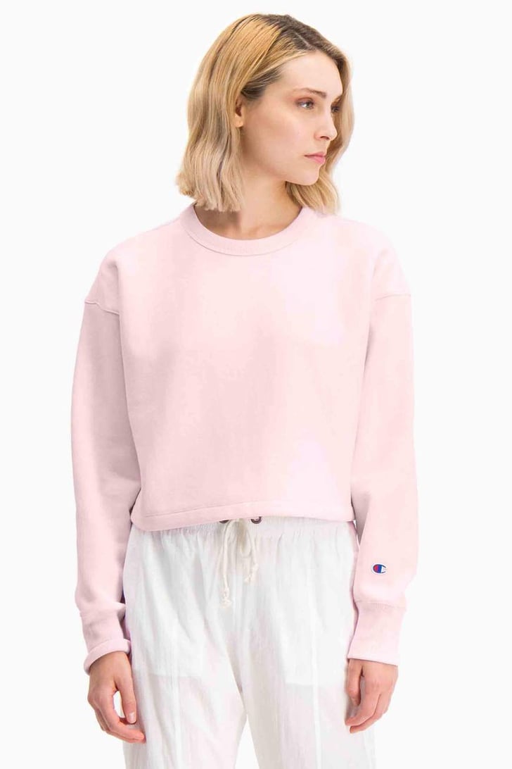 white champion cropped sweatshirt