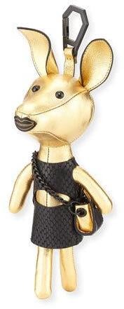 Kendall + Kylie Sophie Dog Charm For Handbag, Gold/Black