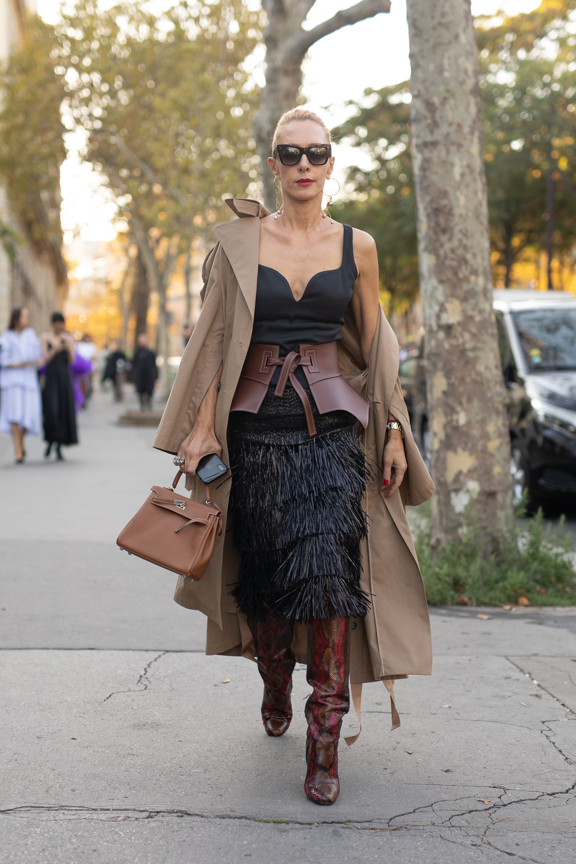 Cinch In Your Waist With a Leather Corset Belt, 28 Outfit Ideas That'll  Make You Believe Midi Dresses Are an Autumn Staple