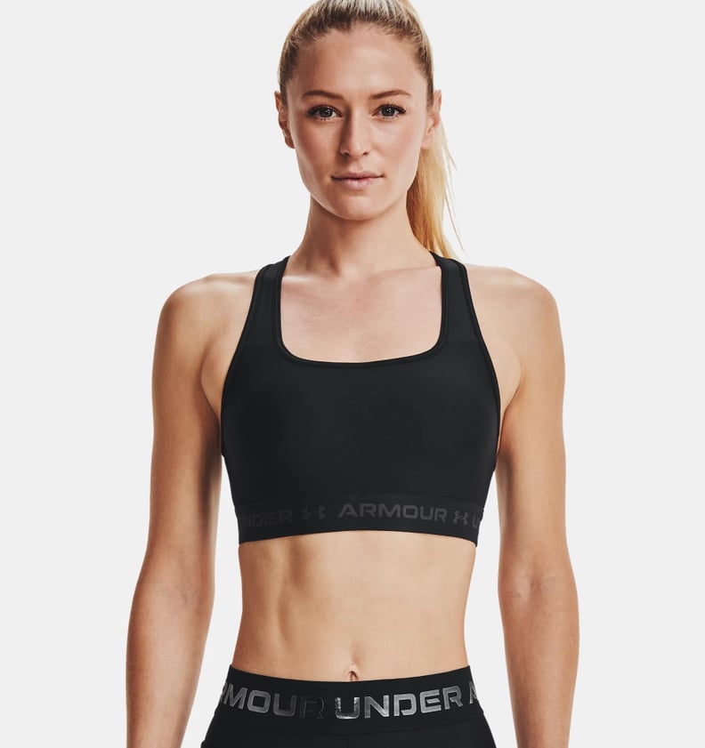 Under Armour Mid Crossback Sports Bra in Black