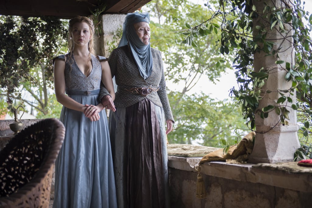 Natalie Dormer as Margaery Tyrell and Diana Rigg as Olenna Tyrell.