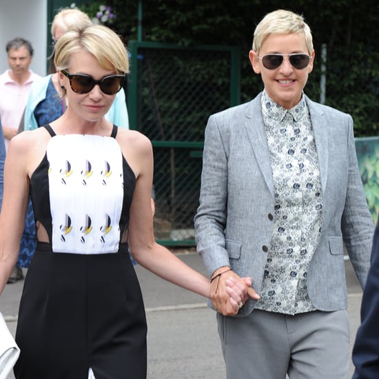 Ellen DeGeneres and Portia de Rossi at Wimbledon July 2016