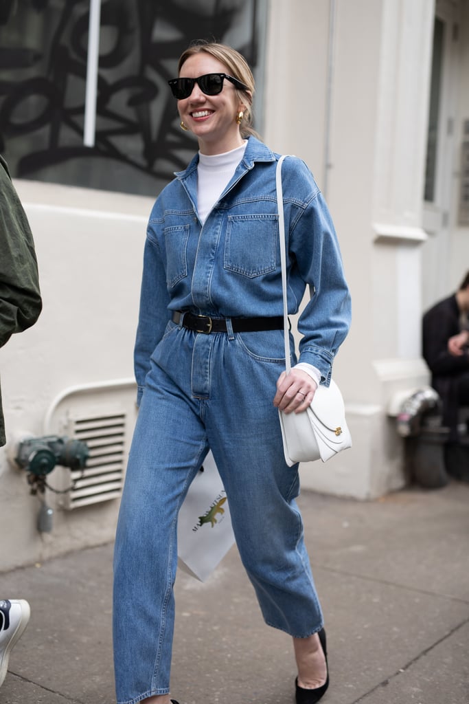 Create the illusion of double denim by belting a jumpsuit or romper ...