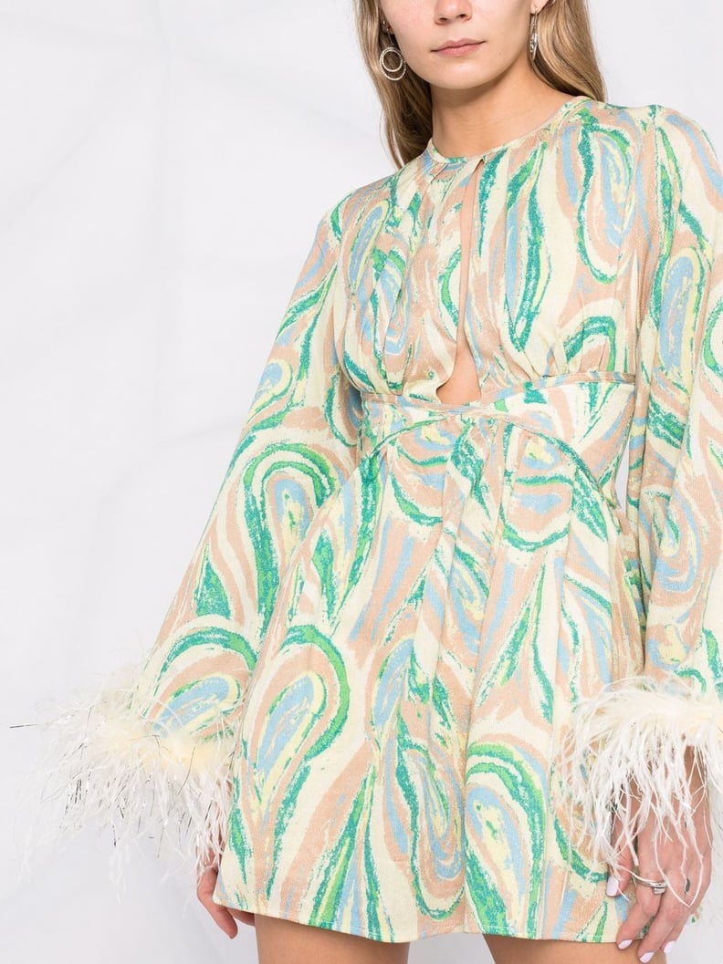 Vintage Vibes: Alice McCall Abstract-Print Feathered Dress