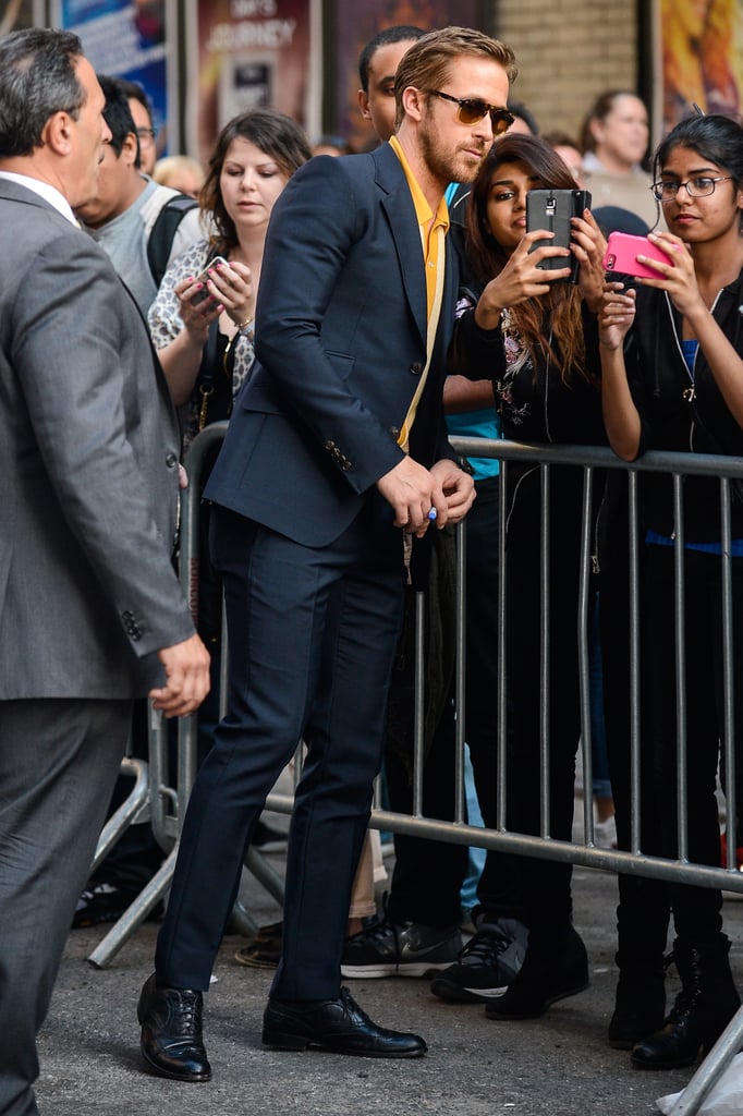 Ryan Gosling Petting Dog in NYC May 2016