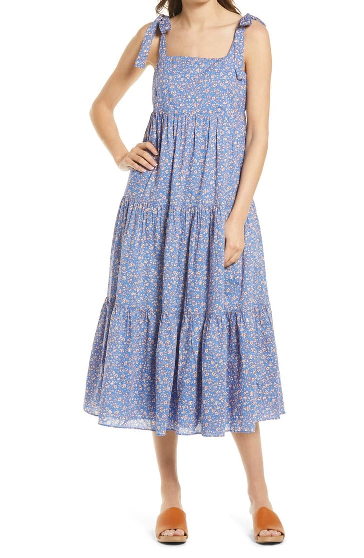 Madewell Tie Strap Tiered Midi Dress | The Best Nordstrom Clothes on Sale For Women | Summer 