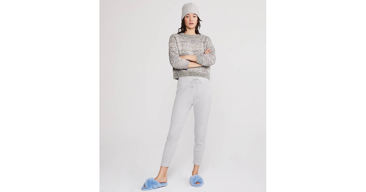 grey ribbed joggers