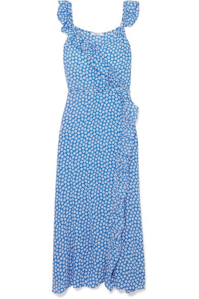 Madewell Ruffled Floral-Print Crepe de Chine Dress