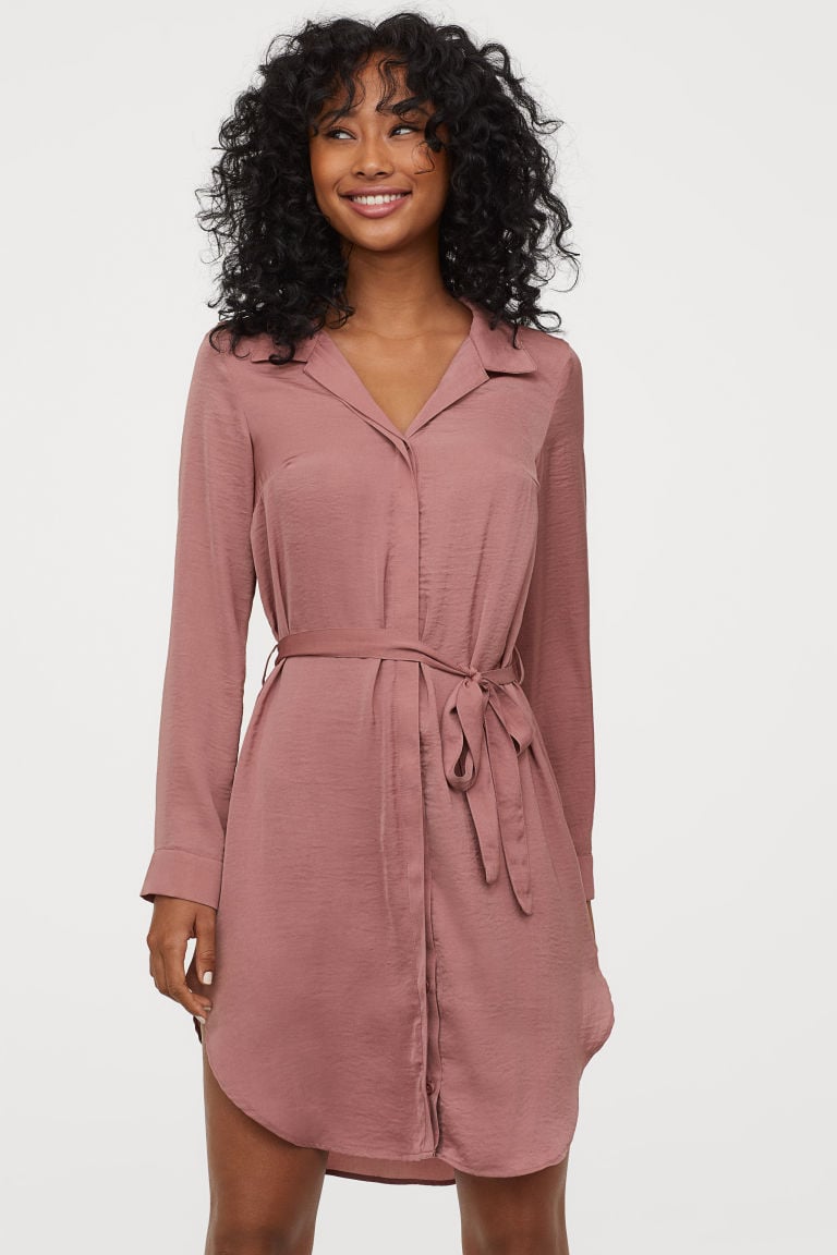 H&M Shirt Dress With Tie Belt