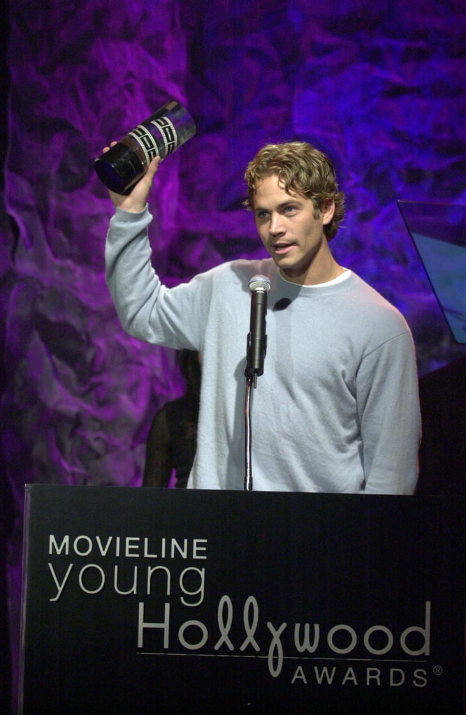 Paul Walker accepted a Movieline Young Hollywood award in LA in April 2001.
Paul Walker accepted a Movieline Young Hollywood award in LA in April 2001.