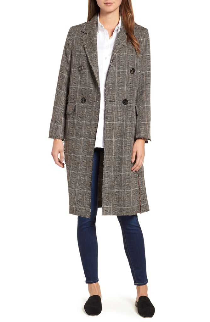 Sosken Double Breasted Plaid Coat
