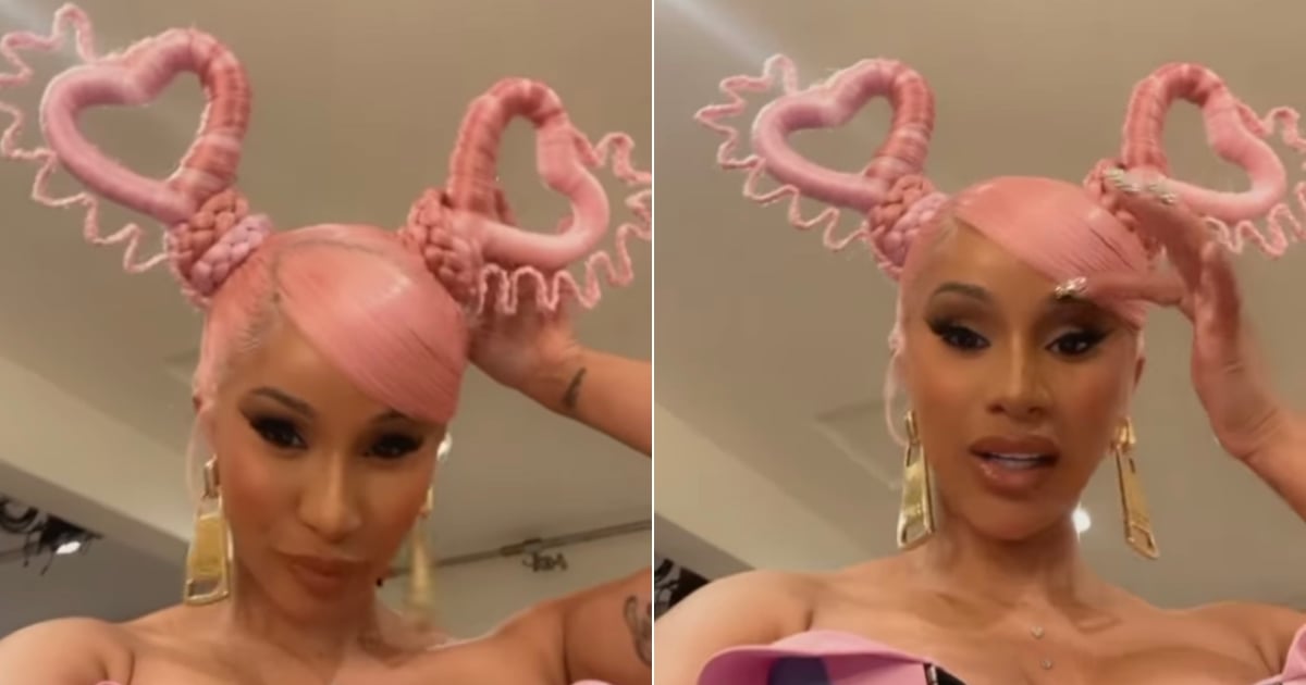 Cardi B Half Up Pigtails Hairstyle