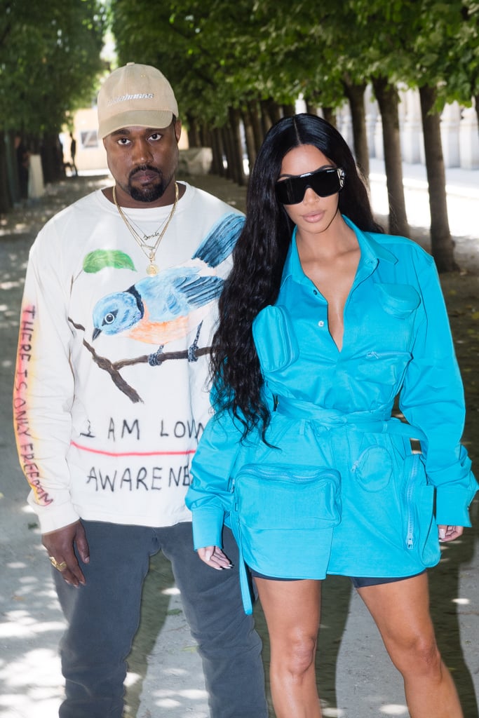 Kim Kardashian and Kanye West at Paris Fashion Week 2018