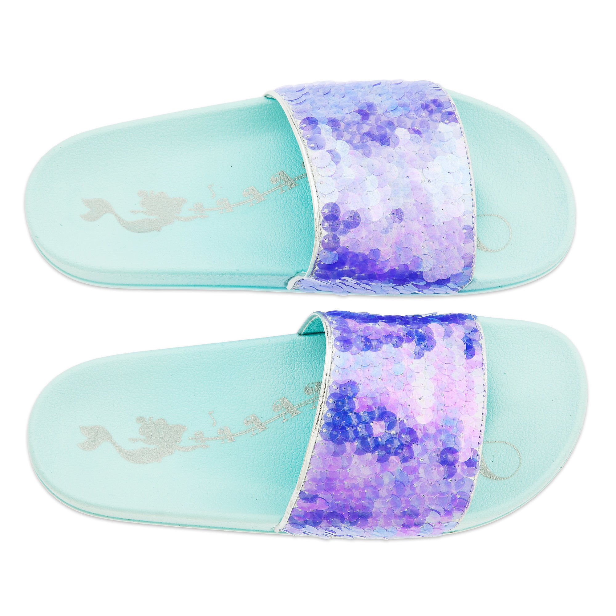 Turquoise & Purple Flip-Flops for Girls The Little Mermaid Ariel Disney 