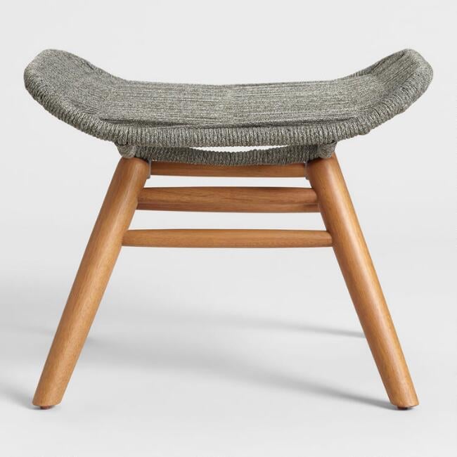 Gray Nautical Rope Rapallo Outdoor Butterfly Ottoman Best Outdoor