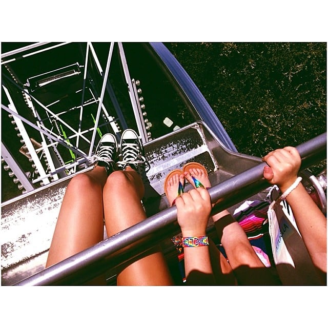 Kendall whipped out her phone to capture the view from the top of the Ferris wheel. 
Source: Instagram user kendalljenner