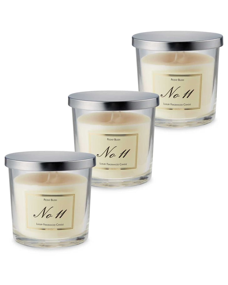 Aldi Peony Blush Glass Candle 3 Pack Aldi Blackberry and Bay Candle