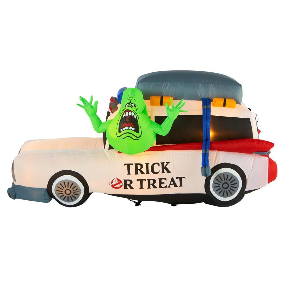 Ghostbusters Ecto 1 With Slimer Halloween Inflatable