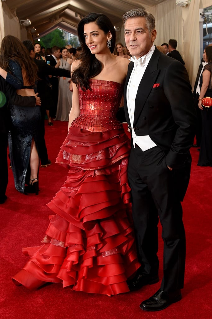 Amal and George Clooney at the Met Gala 2015