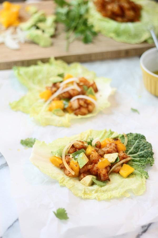 Shrimp and Mango Lettuce Wraps