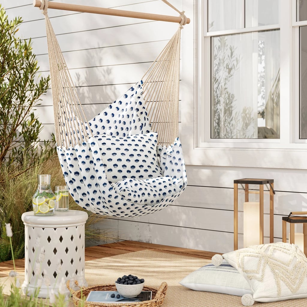 Threshold Pillowtop Hammock Chair with Spreader Bar Feather Dot