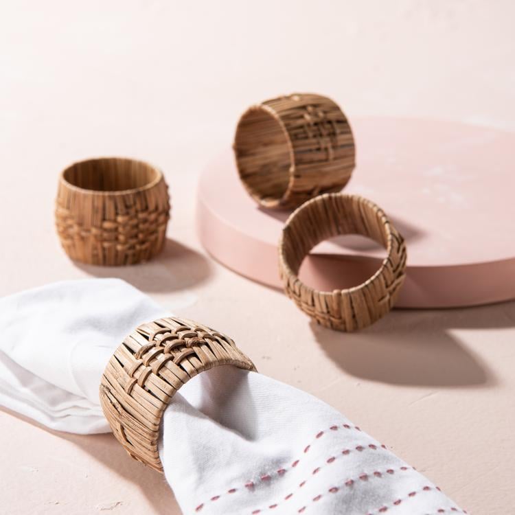 Set of Four Woven Napkin Rings