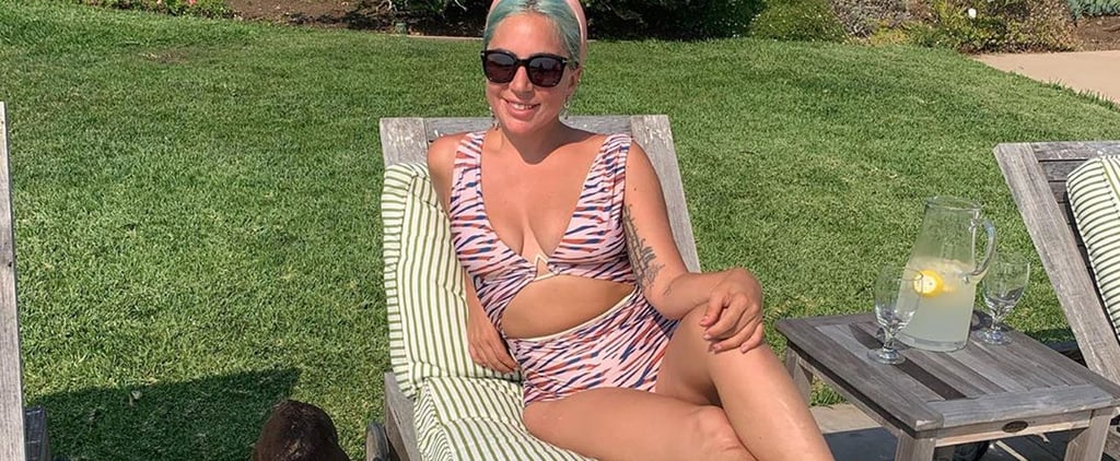 Lady Gaga Wears Carbon38 Zebra One-Piece Swimsuit