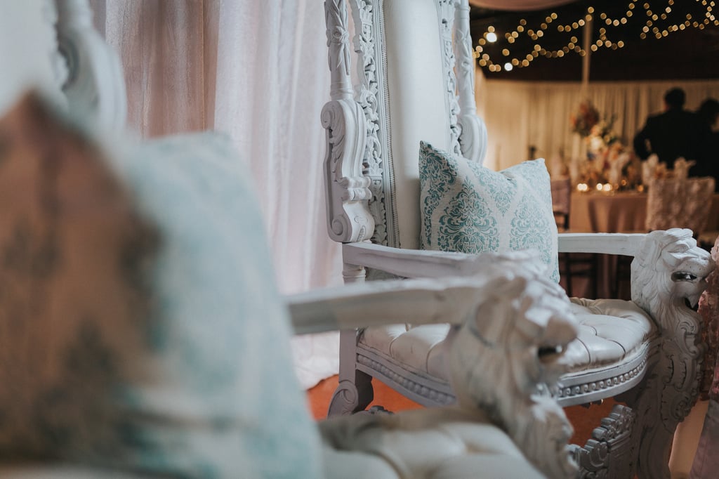 Elegant Wedding Reception With Blush and Gray Colors