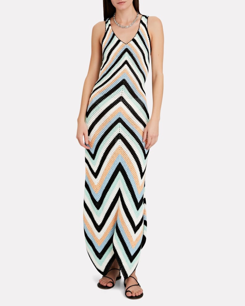 Victor Glemaud Chevron Crochet Cotton Maxi Dress