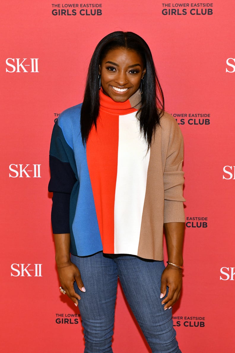NEW YORK, NEW YORK - MARCH 03:  Simone Biles visits the Lower Eastside Girls Club with SK-II at Lower East Side Girls Club on March 03, 2020 in New York City. (Photo by Craig Barritt/Getty Images for SK-II)